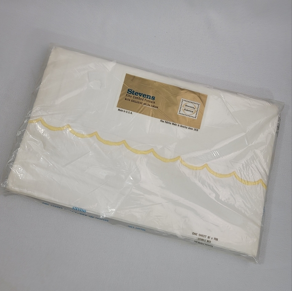 Vtg Stevens Fabrics Fine Combed Percale Double Bed Sheet 81"x108" - Picture 1 of 11